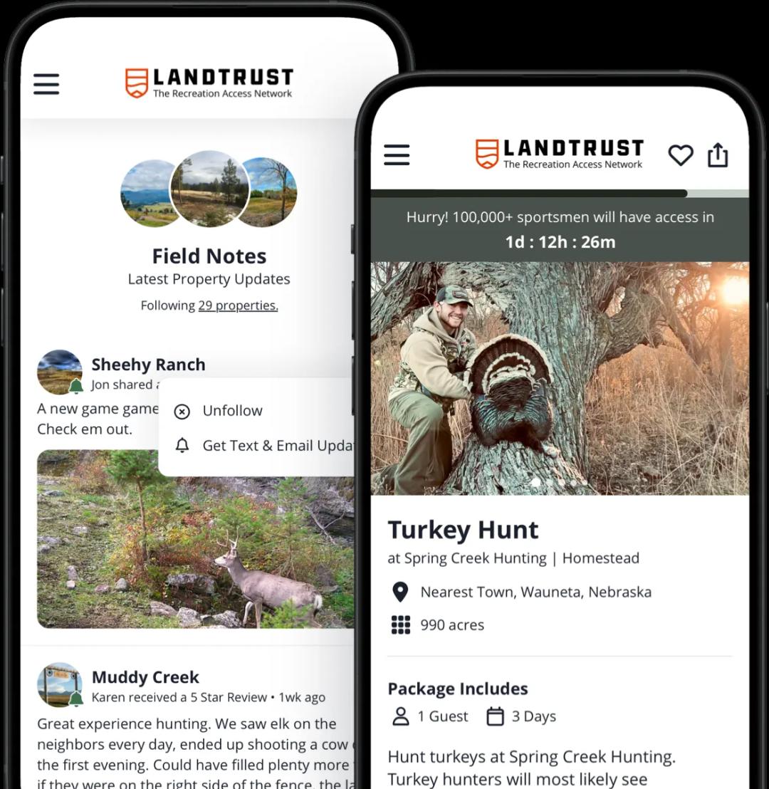 Screenshot of Landtrust plus field notes on an iPhone
